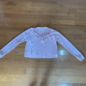 American Eagle cropped Henley top